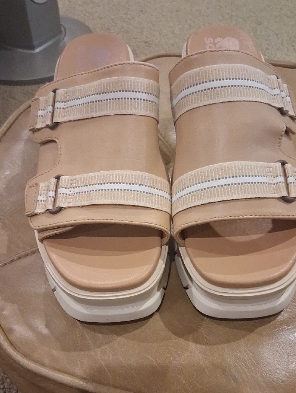 SOREL Neutral Beige Platform Slide Sandals - Women - Picture 3 of 11